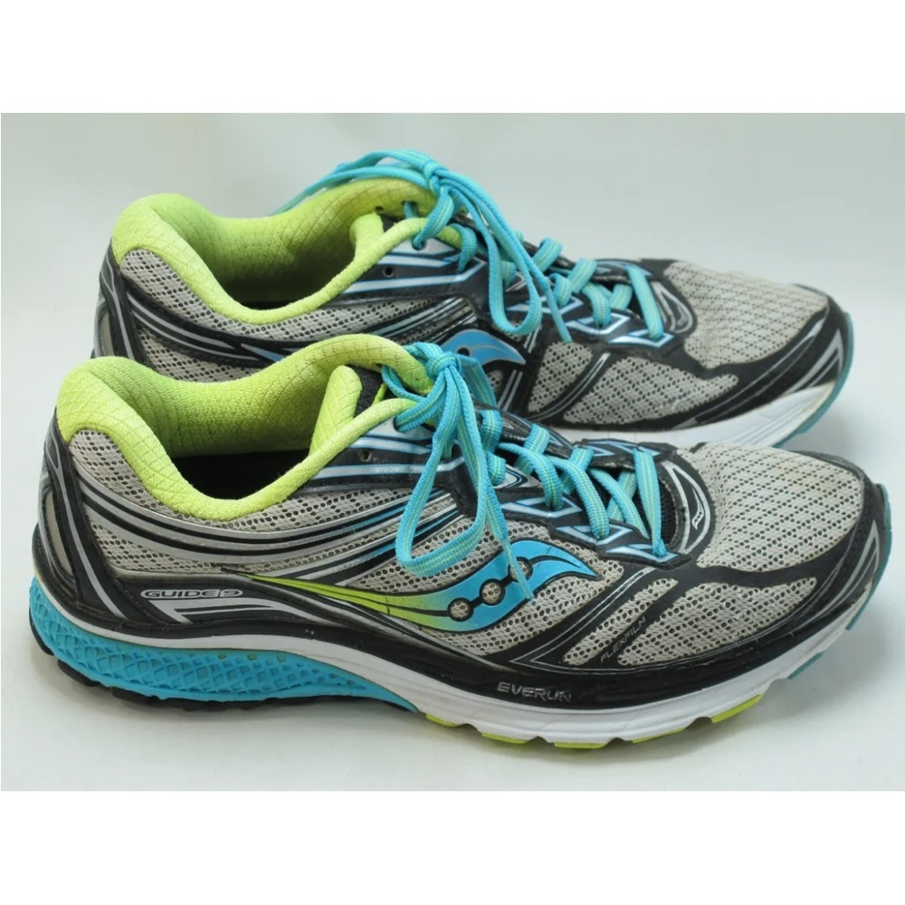 Saucony Womens Guide 9 Athletic Shoes Size 10.5 Green Gray